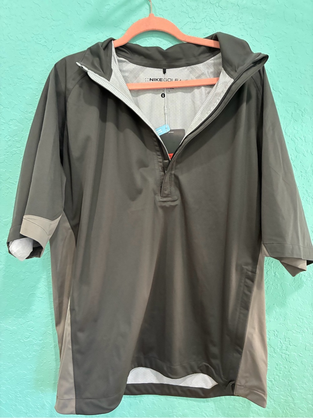 Nike Golf Storm fit Lightweight Hooded Golf Pullover shirt gray NWT waterproof
